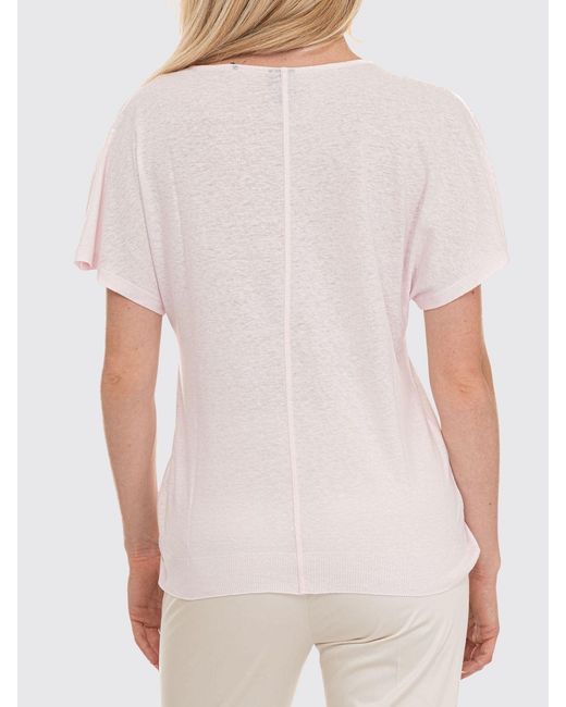 Boss White Linen V Neck T-Shirts
