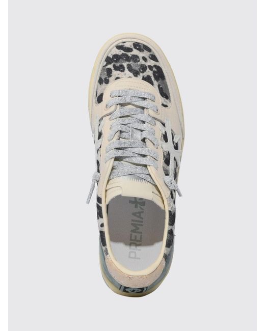 Premiata White Clay Suede Sneakers With Studs