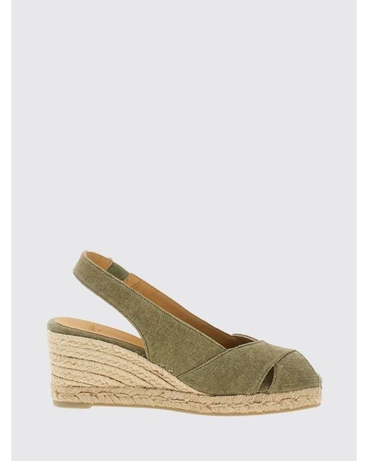 Castaner Natural Diana Mid-Wedge Canvas Espadrilles With Open Toe