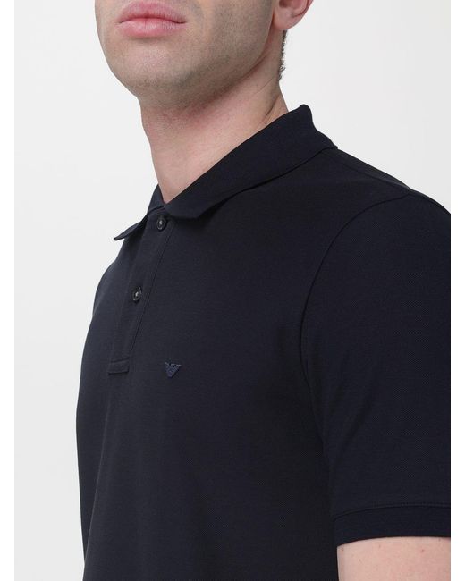 Emporio Armani Blue Cotton Polo Shirt for men
