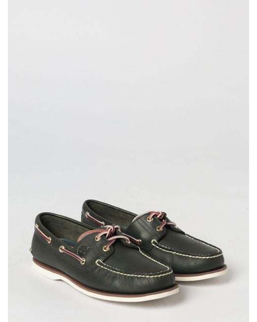 Timberland White Classic Boat Leather Loafers for men
