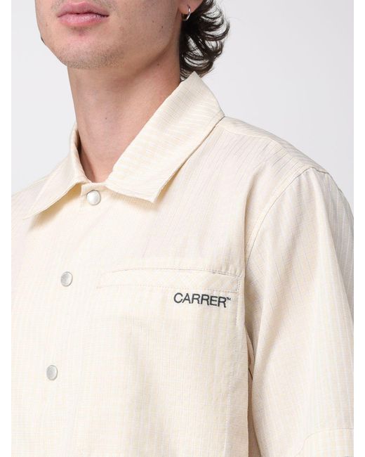 Carrera White Short-Sleeve Cotton Bowling Shirt With Patch Pocket for men