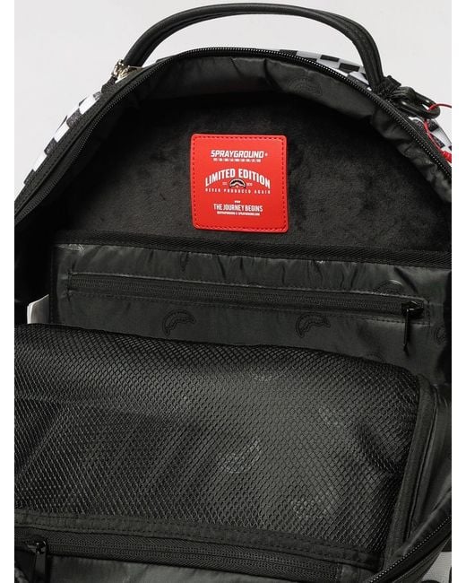 Sprayground Gray Eschark Backpack With Abstract Graphic Print And Lettering Logo for men
