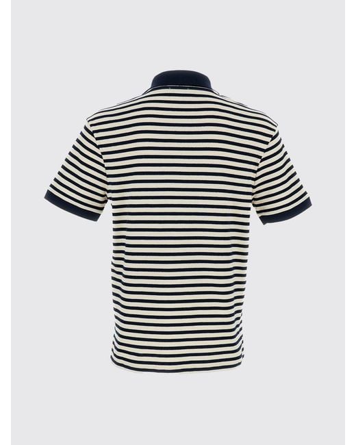 McQueen Blue Striped Cotton Polo Shirt for men