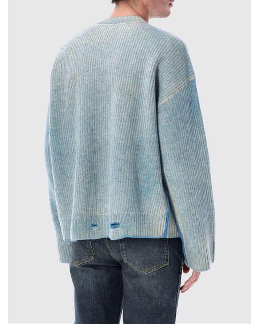 Represent Blue Wool Crew-Neck Pullover for men