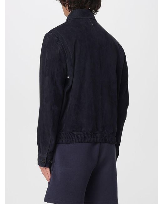 Mackage Blue Suede Shirt Jacket for men