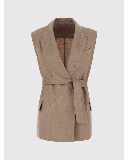 Brunello Cucinelli Natural Linen Blend Vest