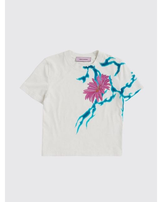 MACCAPANI White Printed Viscose T-Shirt