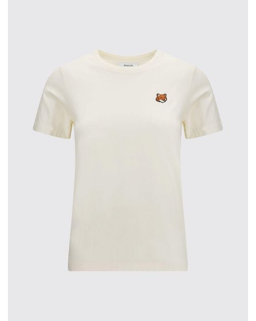 Maison Kitsuné White Maison KitsunÉ Chillax Fox Logo Print Cotton T-Shirt With Crew Neck