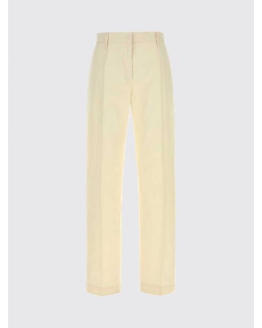 Jil Sander Natural Cotton Straight Trousers By