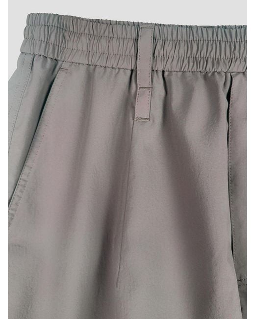 Wooyoungmi Gray Utility Knee-Length Technical Fabric Shorts With Zip Pockets for men