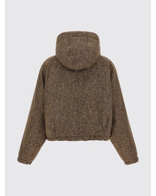 Brunello Cucinelli Brown Relaxed Fit Padded Wool-Blend Bomber Jacket With Hood