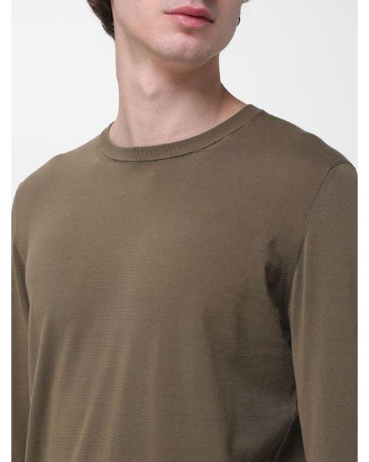 Drumohr Green Basic Shaved Cotton Crew-Neck Sweater for men