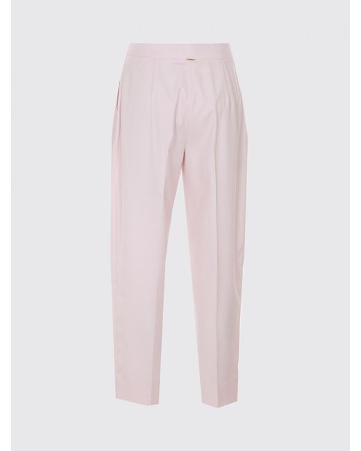 Twinset Pink Stretch Cotton Classic Trousers