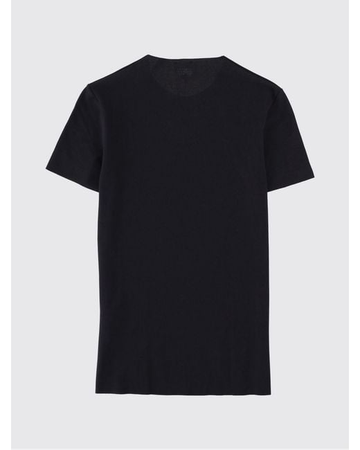 MM6 by Maison Margiela Black Short-Sleeved Cotton Crewneck T-Shirt