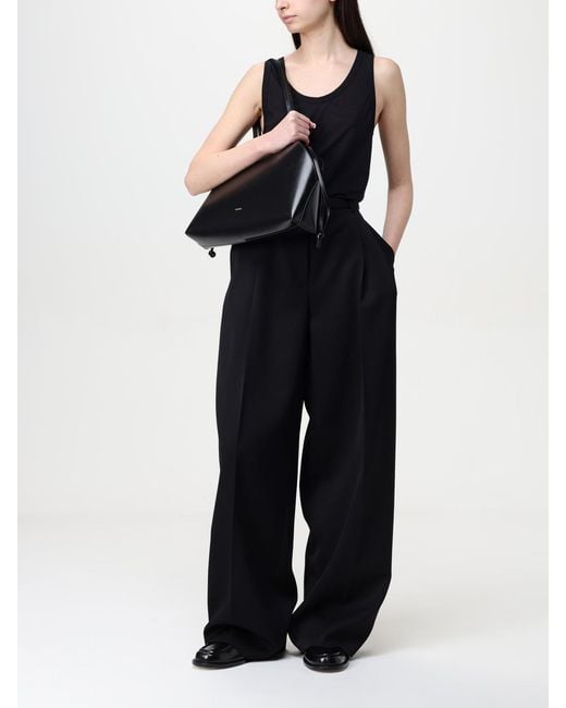 Jil Sander Black Wide Leg Highwaisted Trousers