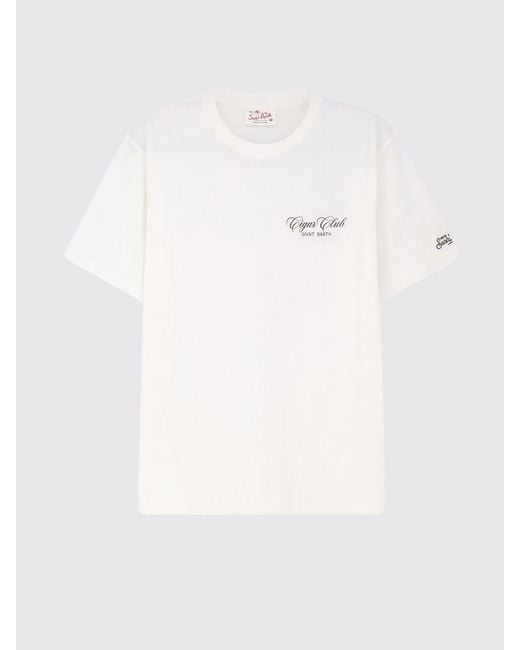 Mc2 Saint Barth White Printed Cotton T-Shirt for men