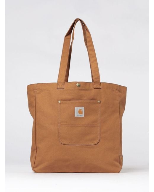 Carhartt Brown Bay Tote Organic Cotton Shoulder Bag for men