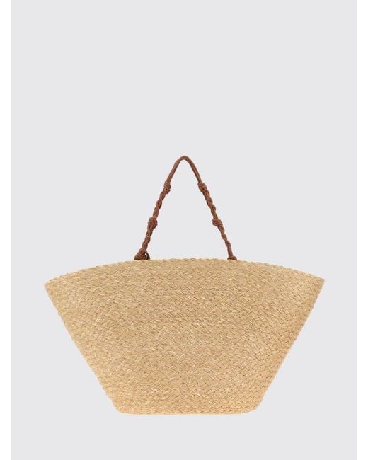 Jil Sander Natural Large Tangle Raffia Tote Bag With Braided Handle