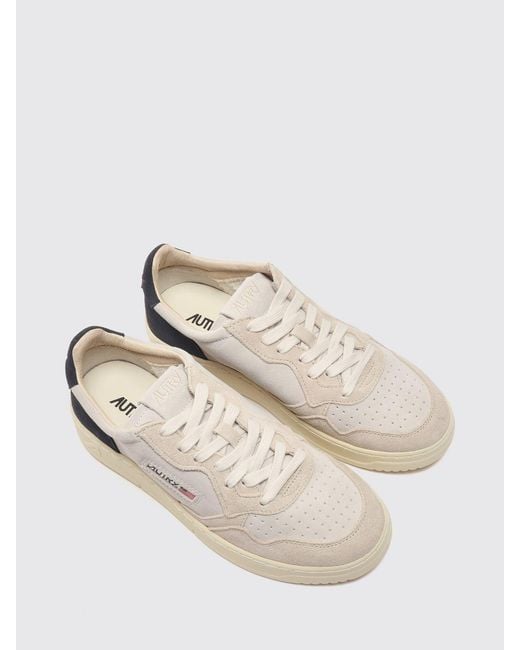 Autry White Medalist Low Two-Tone Calfskin And Suede Trainers for men