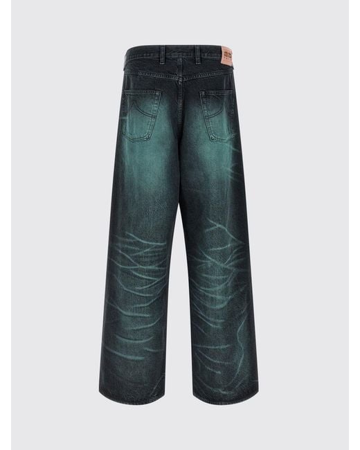 KENZO Green Wide Leg Denim Jeans for men