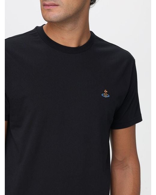 Vivienne Westwood Black Cotton T-Shirt With Logo for men