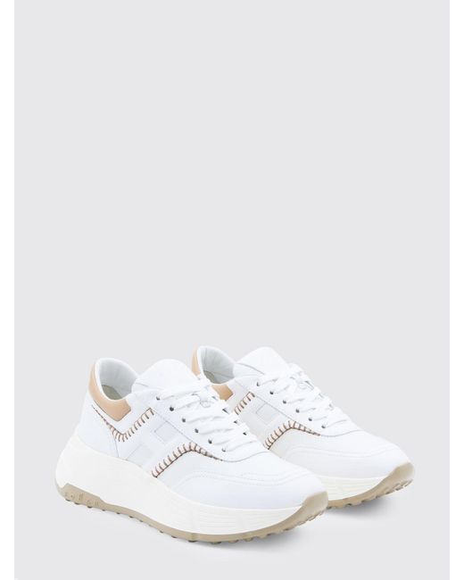 Hogan White H669 Nappa Leather Sneakers
