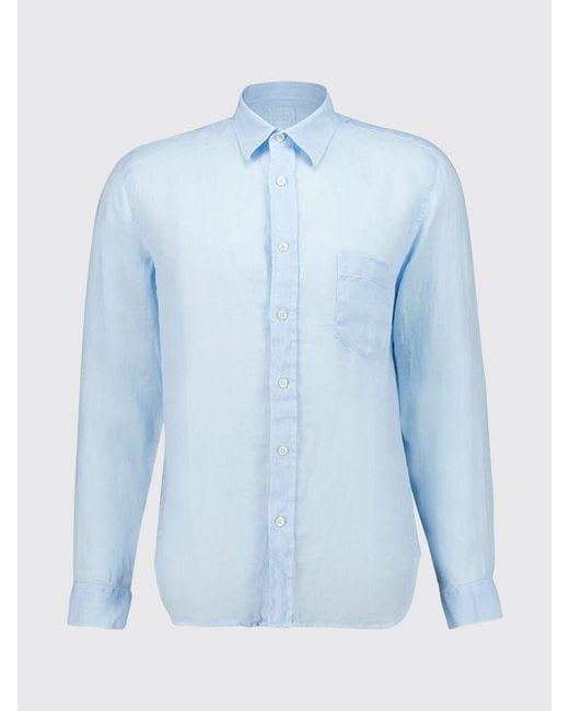 Camicia Casual Basic di 120% Lino in Blue da Uomo