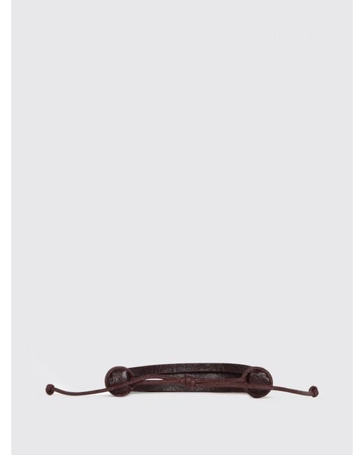 Saint Laurent White Cassandre Leather And Brass Bracelet for men