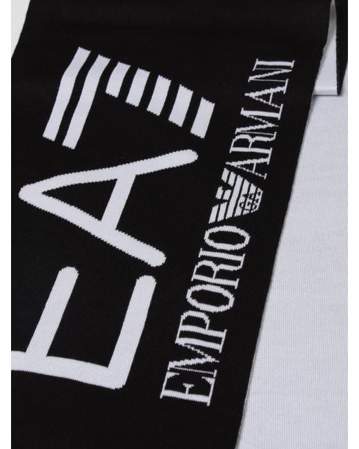EA7 Black Scarf for men