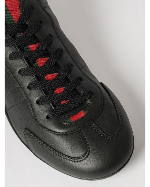 Gucci Black Shift Leather Sneakers for men