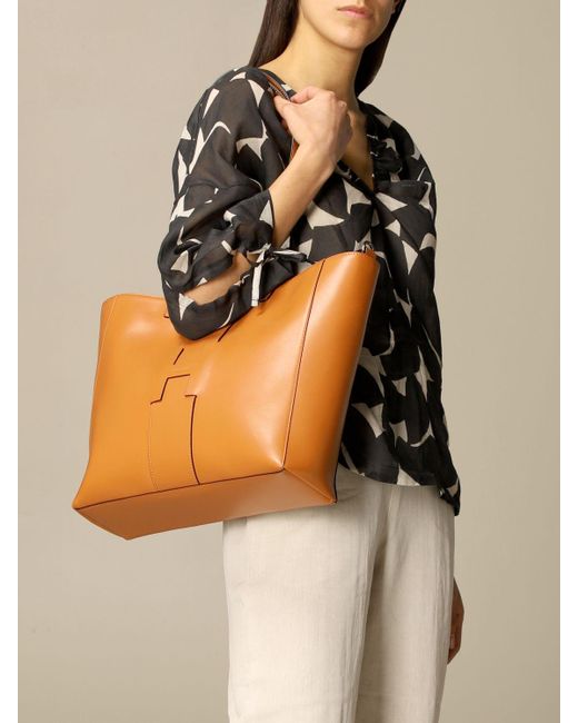 Hogan Orange Handbag In Smooth Leather