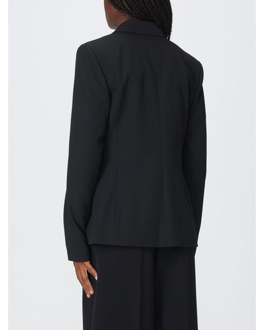 Pinko Blue Alexia Cropped Double-Breasted Crêpe Blazer With Rever Collar