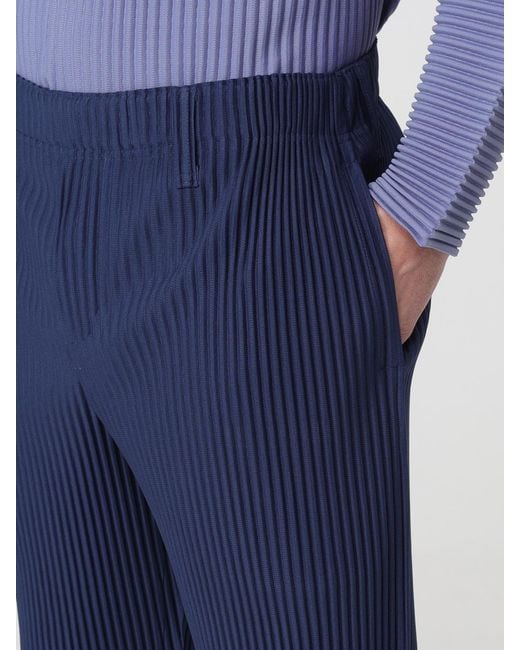 Homme Plissé Issey Miyake Blue Homme Plissé Issey Miyake Crêpe Trousers for men