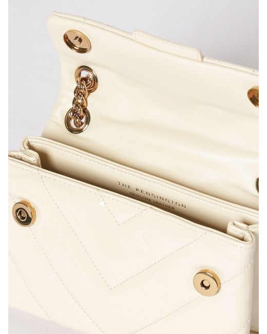 Kurt Geiger Natural Kensington Quilted Patent Leather Bag