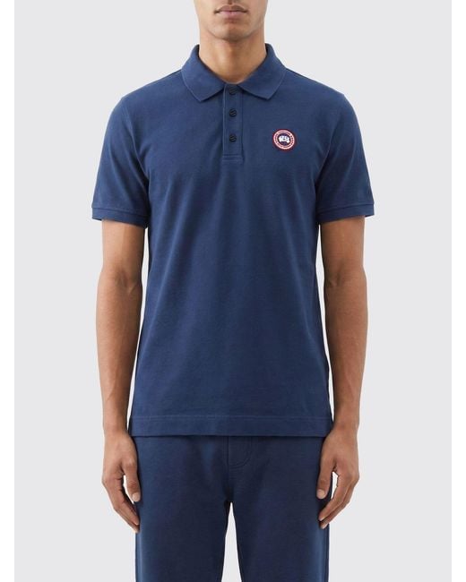 Canada Goose Blue Logo Cotton Polo Shirt for men