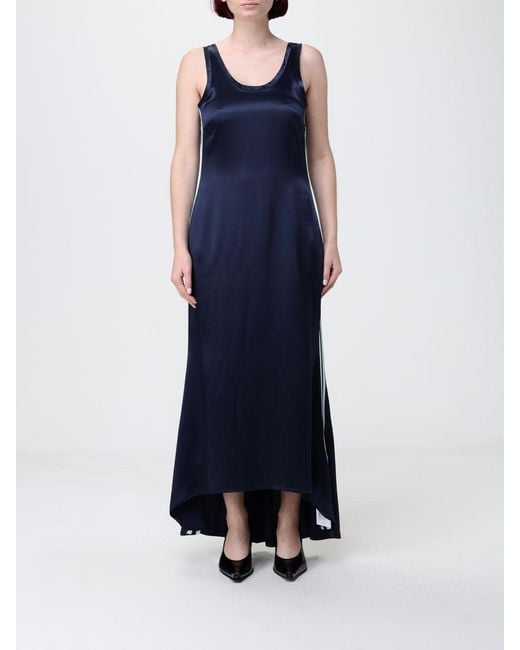 Off-White c/o Virgil Abloh Blue Satin Midi Dress