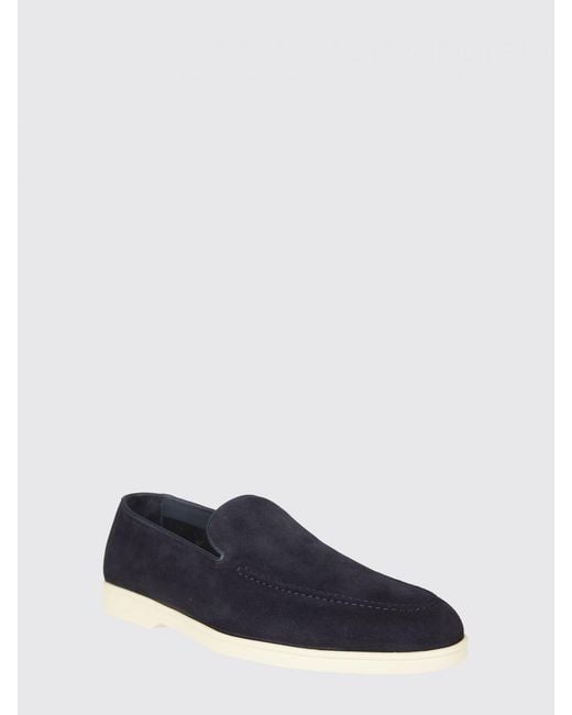 Doucal's Blue Suede Loafers for men