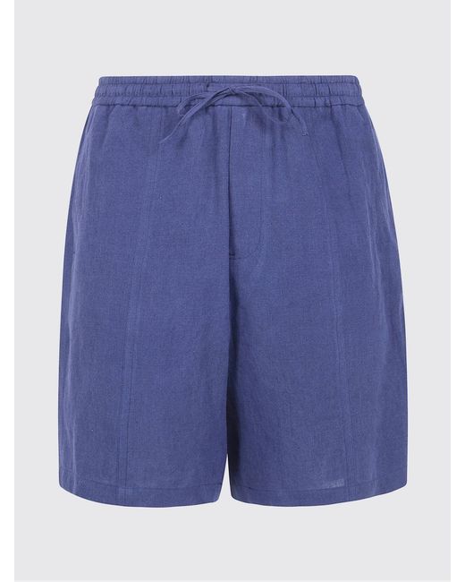 Emporio Armani Blue Linen Shorts for men