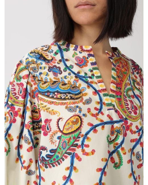 Etro Multicolor Cotton Blouse With Paisley Print