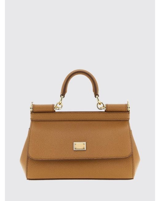Dolce & Gabbana Brown Dolce &Amp Gabbana Sicily Dauphine Calfskin Top Handle Bag
