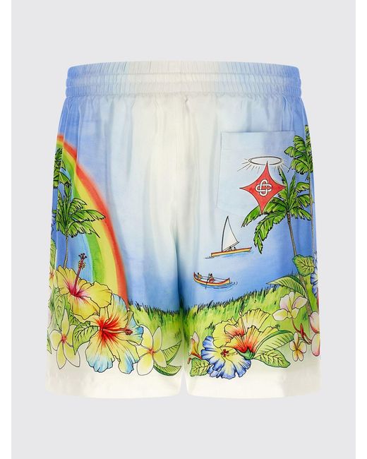 Casablanca Green Silk Shorts for men