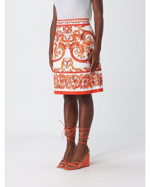 Dolce & Gabbana Orange Dolce &Amp Gabbana Skirt