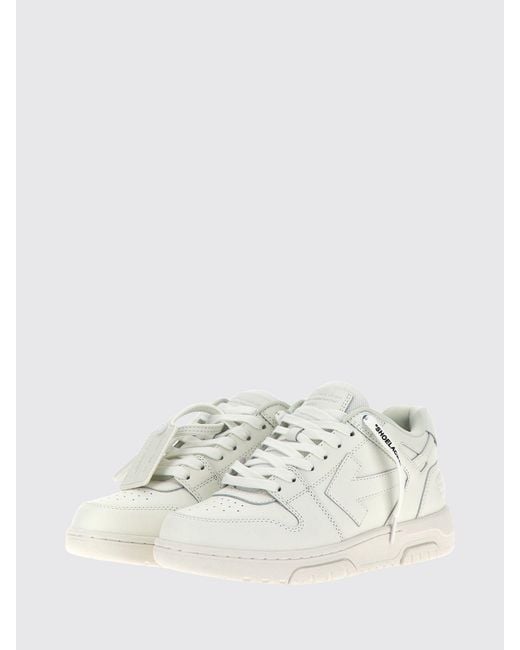 Off-White c/o Virgil Abloh Natural Out Of Office Low-Top Leather Sneakers With Perforated Toe for men