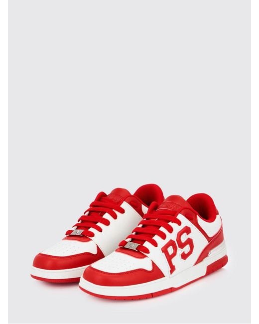 Philipp Plein Red Leather Sneakers for men