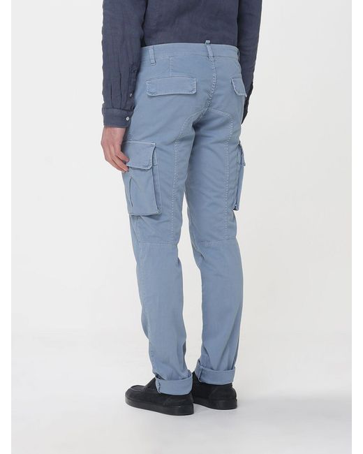 Mason's Blue Stretch Cotton Cargo Trousers for men