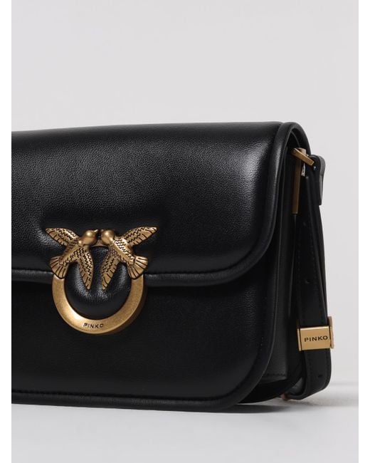 Pinko Black Love Box Leather Bag