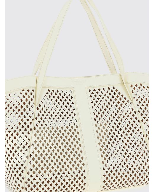 Twinset Natural Perforated Faux Leather Tote Bag