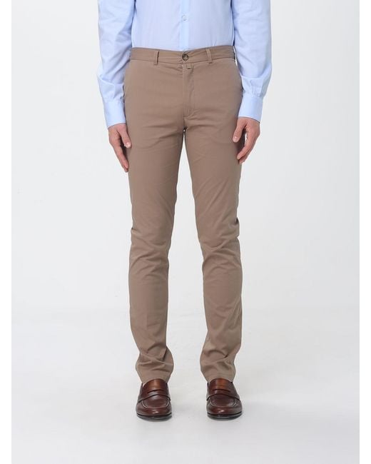 Brooksfield Gray Cotton Blend Chino Trousers for men