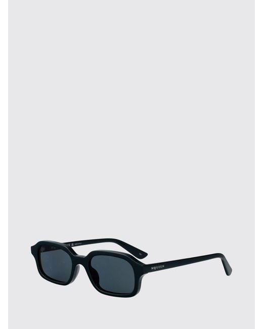 McQueen White Acetate Sunglasses for men